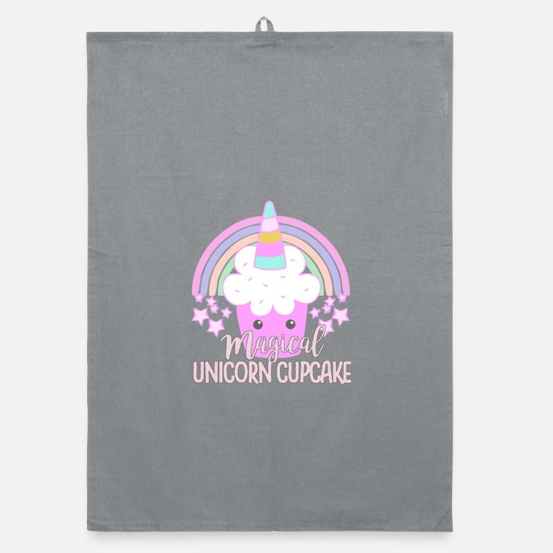Einhorn-Cupcake Organic Geschirrtuch