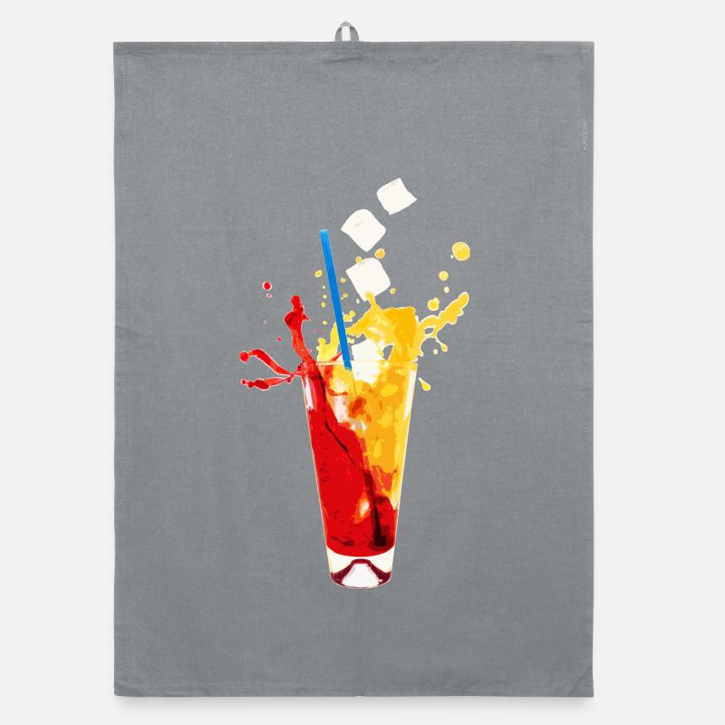 summerdrink freezing cold - Organic Geschirrtuch - Grau