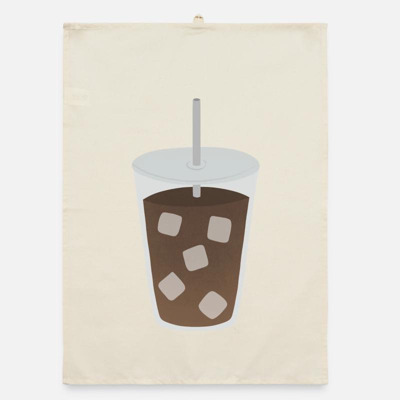 Motif de cube de café glacé Torchon bio