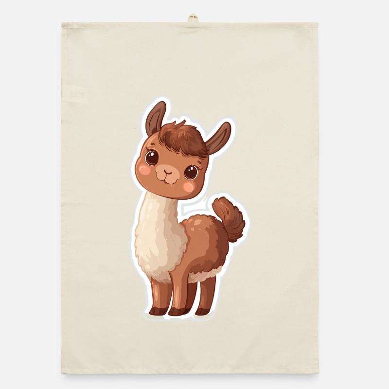 Llama Alpaca Llama Animal Gift Organic dish towel