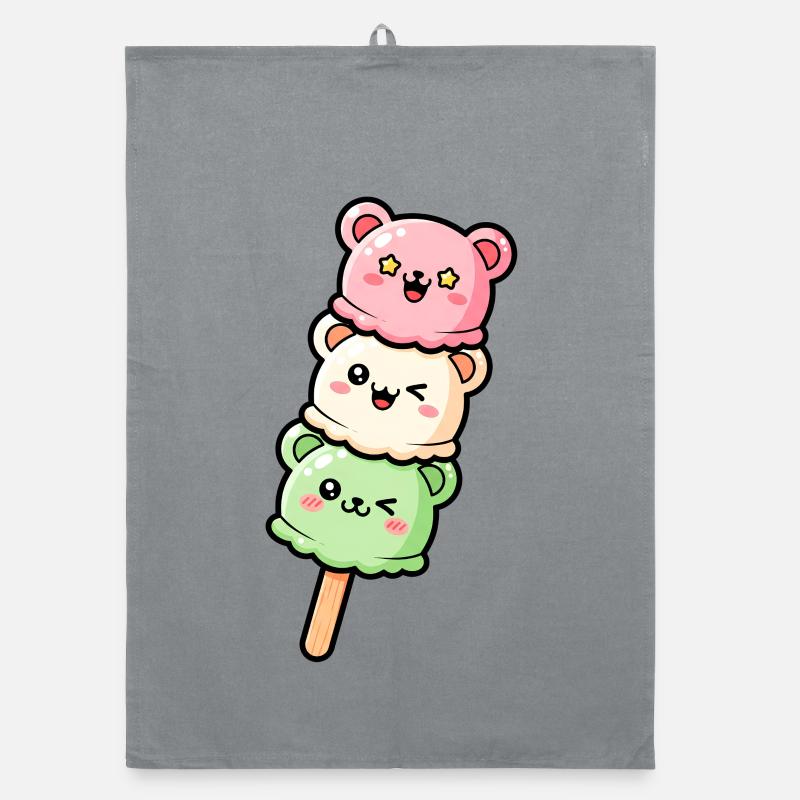 Pastel Kawaii IceCream Stack Organic dish towel