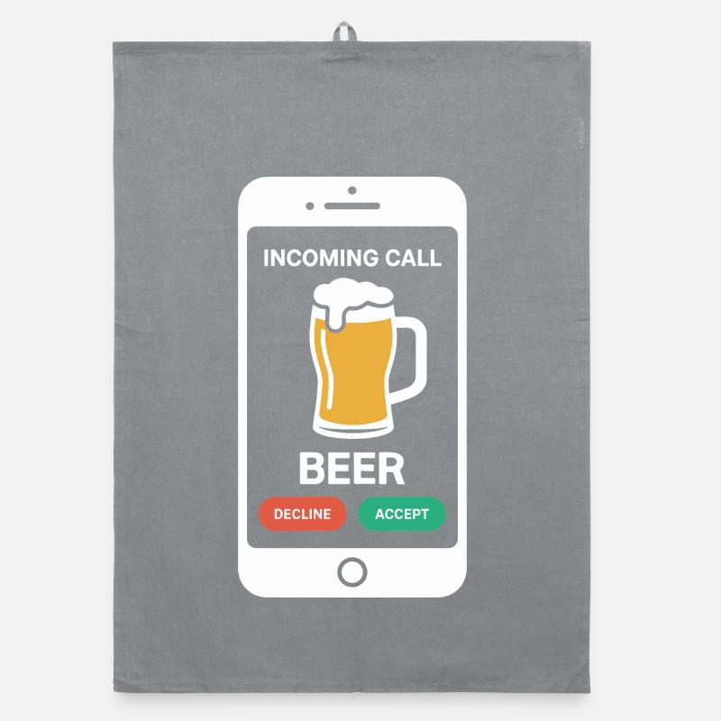 Bier Incoming Call Beer JGA Herren Männerabend Organic Geschirrtuch