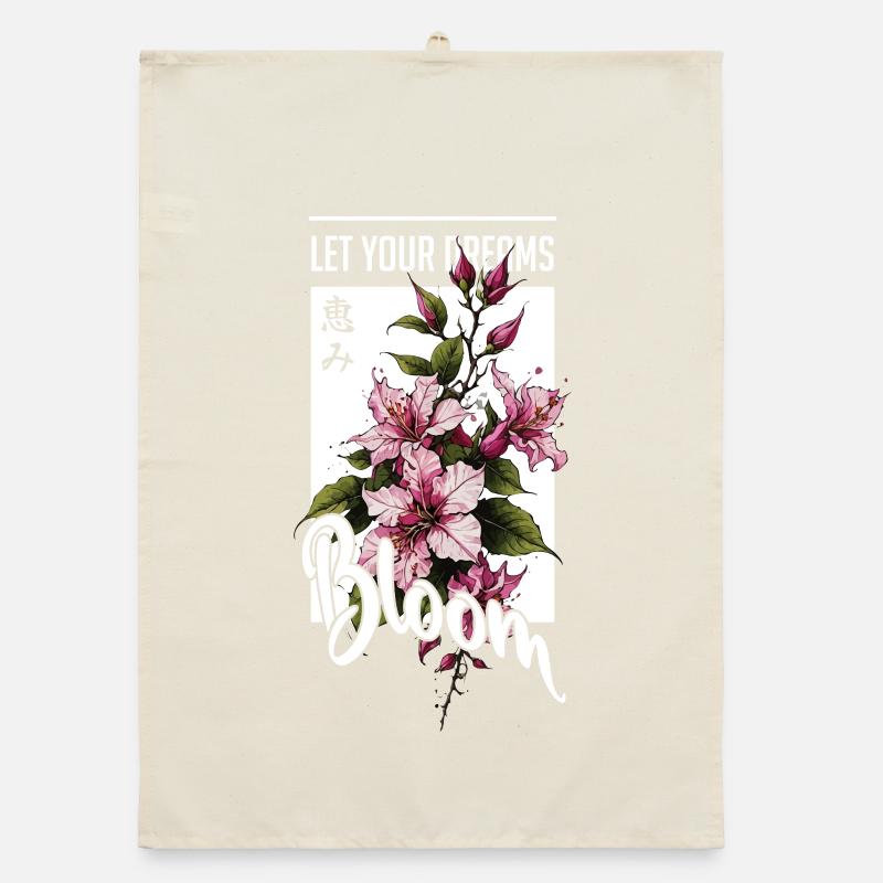 Let Your Dreams Bloom Floral Organic dish towel