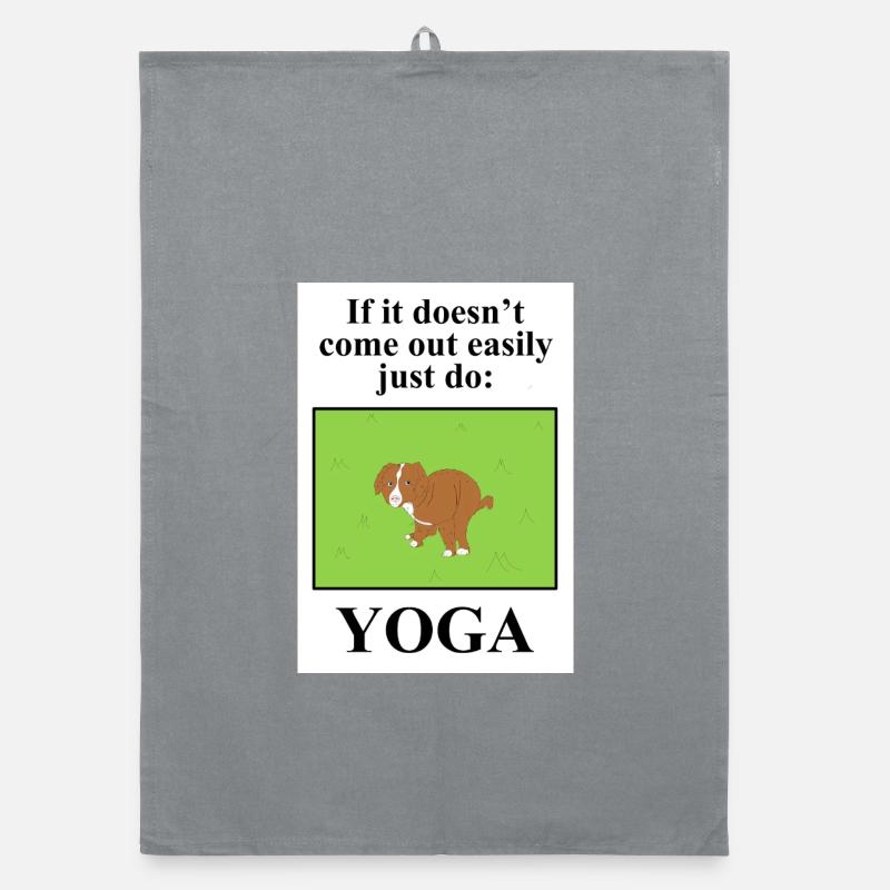 Design eines Hunde-Yoga-Streichs Organic Geschirrtuch