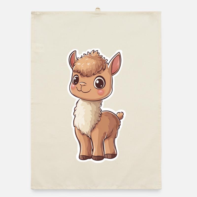 Llama Alpaca Llama Animal Gift Organic dish towel