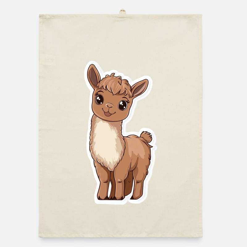 Llama Alpaca Llama Animal Gift Organic dish towel