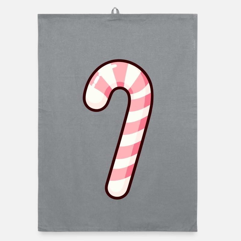 Festive Strawberry Candy Cane Design Organic dish towel
