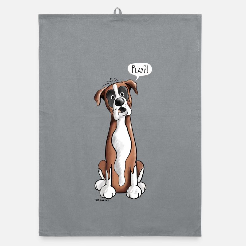 Deutscher Boxer Play Organic Geschirrtuch