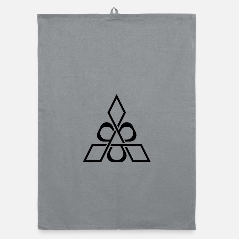 Abstract triangle and rings design Organic dish towel
