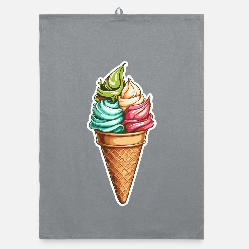 Bunte Swirl-Eiswaffel Muster Organic Geschirrtuch
