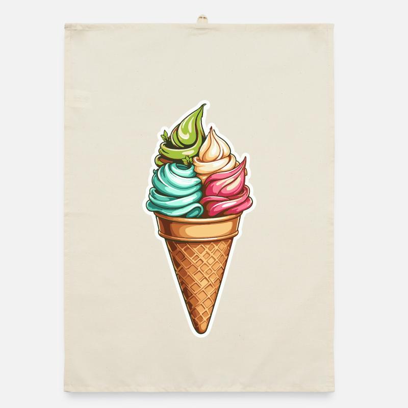 Bunte Swirl-Eiswaffel Muster Organic dish towel