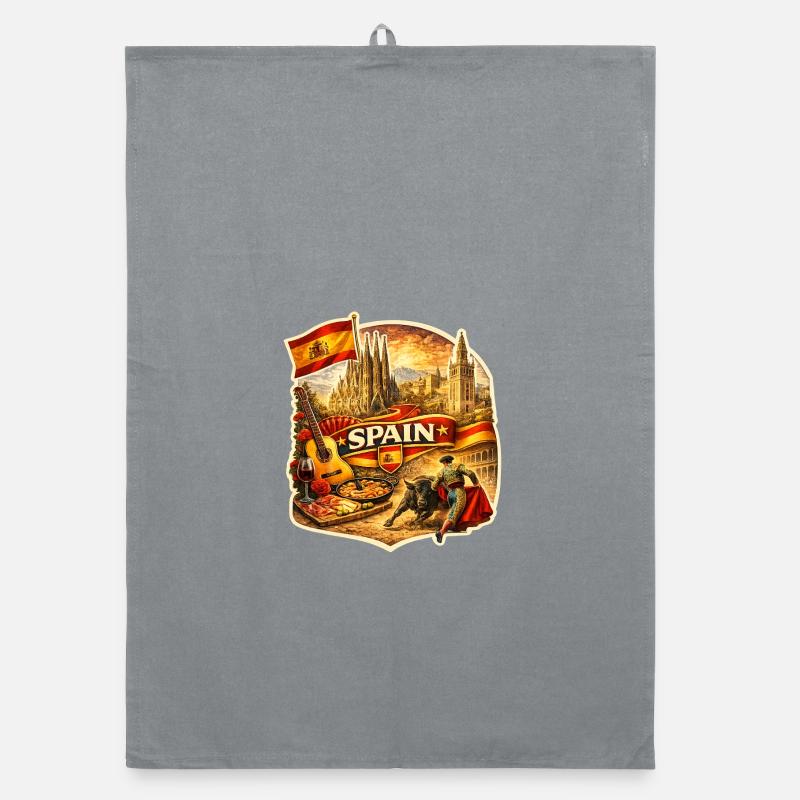 Spain Heritage Collage Organic dish towel