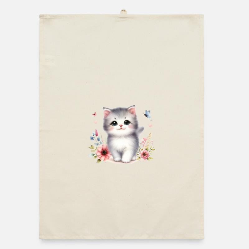 Cute Cat Organic dish towel