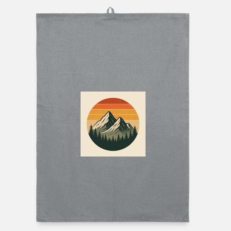 Sunset Summit Retro Circle Organic dish towel