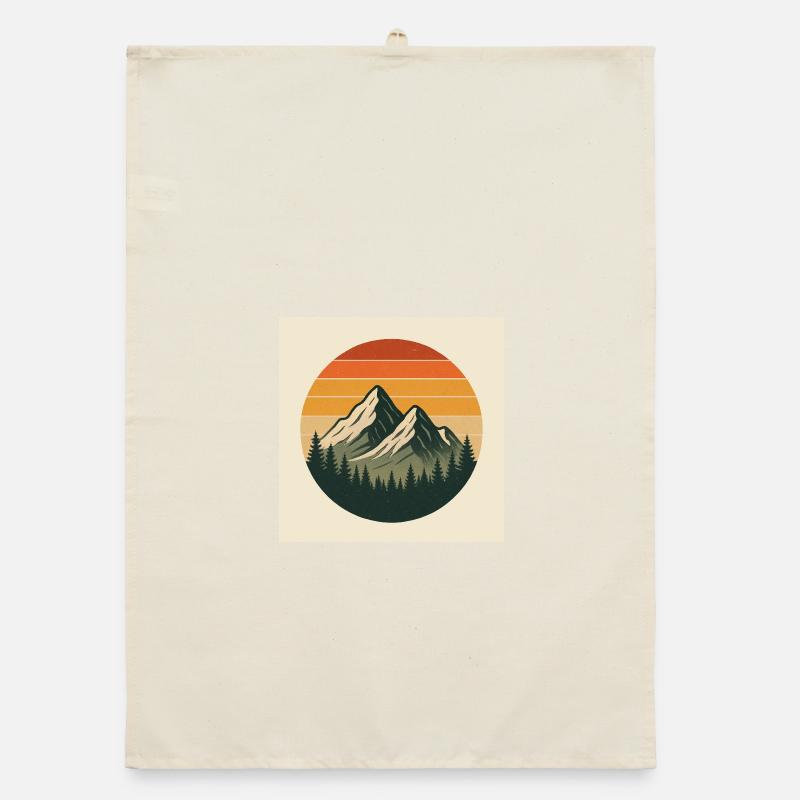 Sunset Summit Retro Circle Organic dish towel