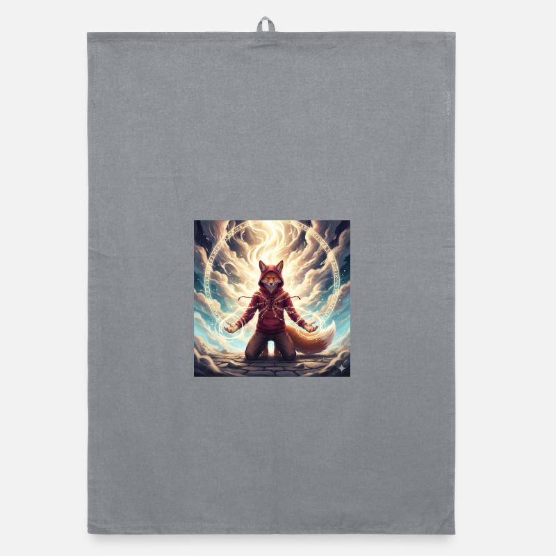 Fox in the Magic Circle Pullover Hoodie Organic dish towel