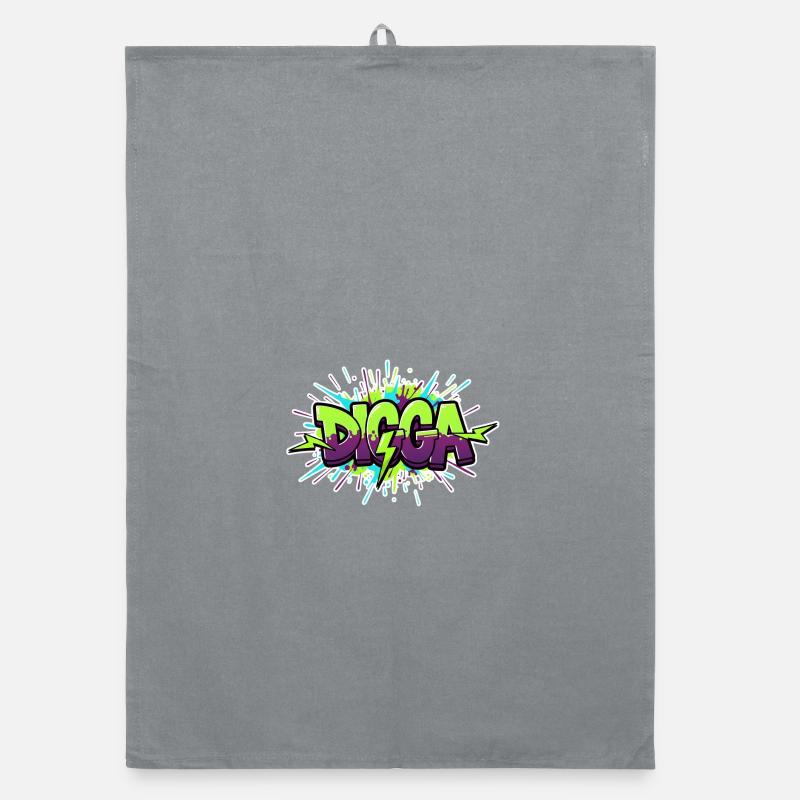 Digga Graffiti Neon Burst Organic Geschirrtuch