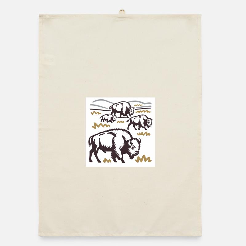 Bisonherde auf der Steppe Organic Geschirrtuch