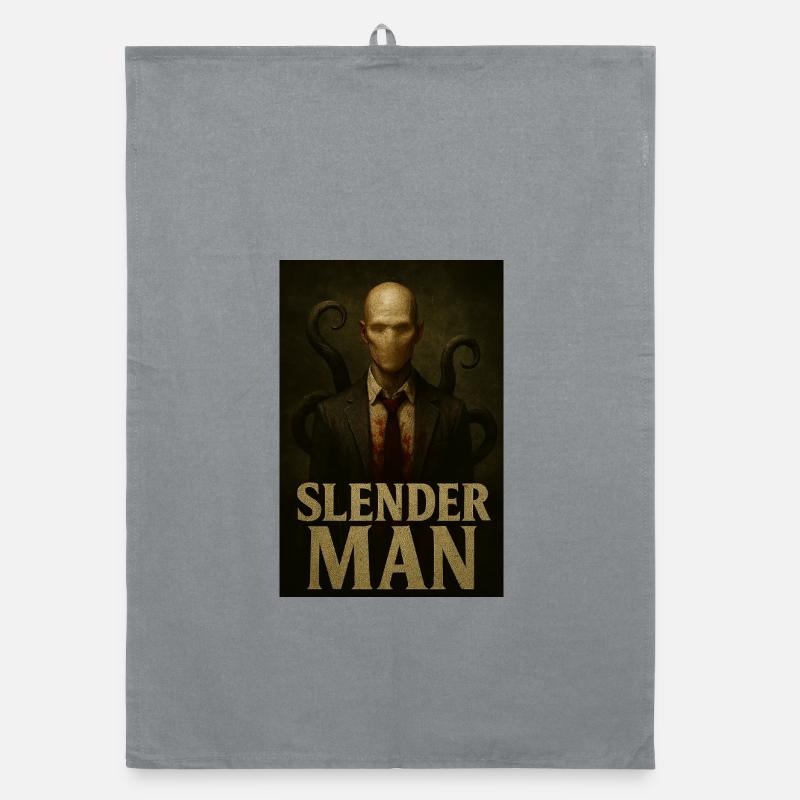 Slender Man VHS Forest Glitch Horror Tee Organic dish towel