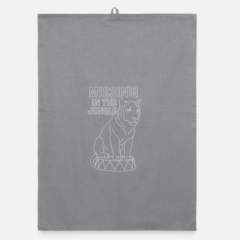 Missing in Jungle Tiger Drum Organic Geschirrtuch