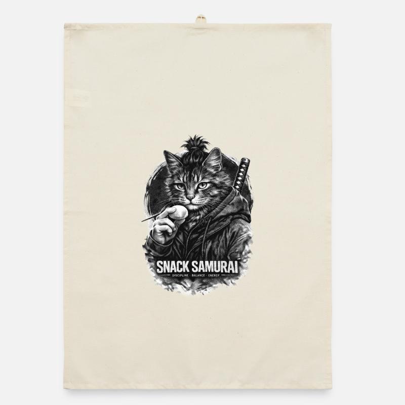 Snack Samurai Katze II Organic Geschirrtuch