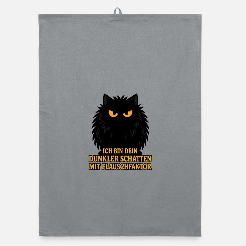 Dark shadow with fluff factor – cat Organic dish towel