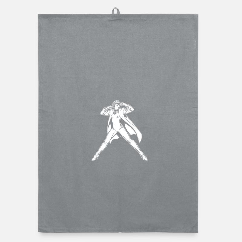 Futuristic Superhero Illustration Organic dish towel