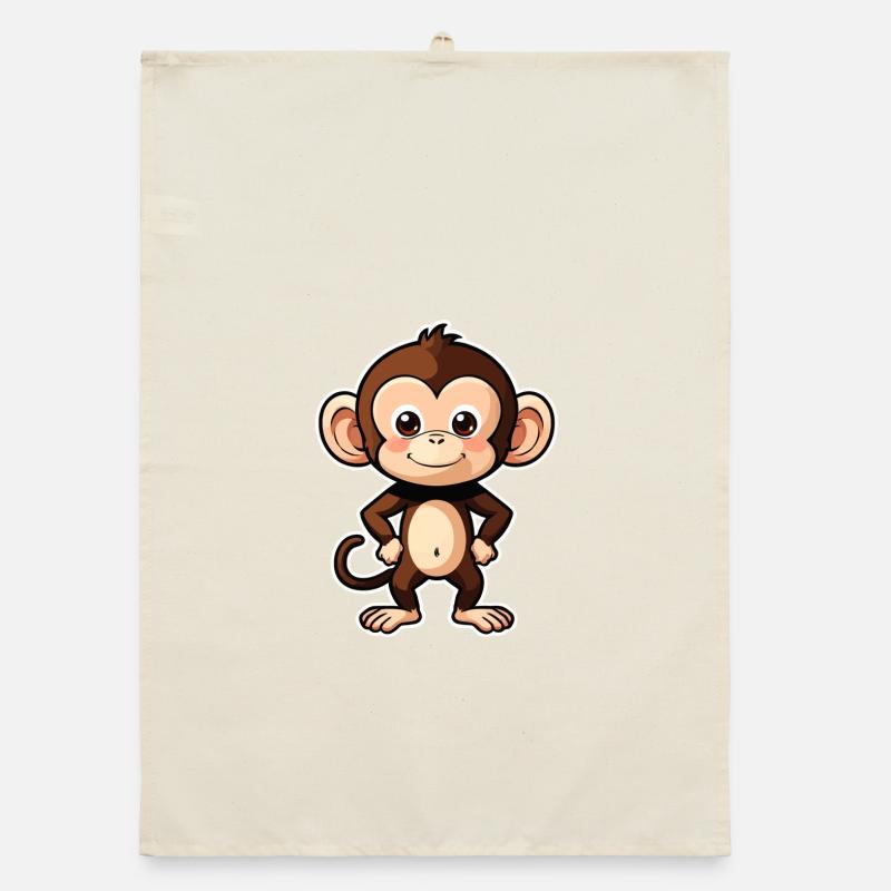 Little cute baby monkey, monkey, monkey Organic dish towel