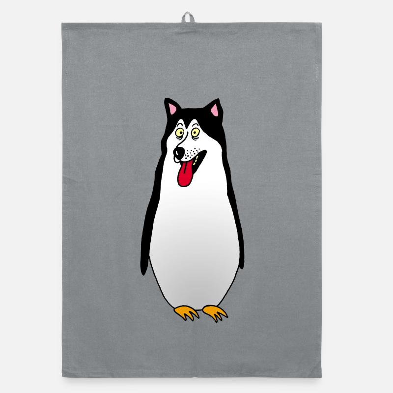 Hund oder Pinguin? Organic Geschirrtuch