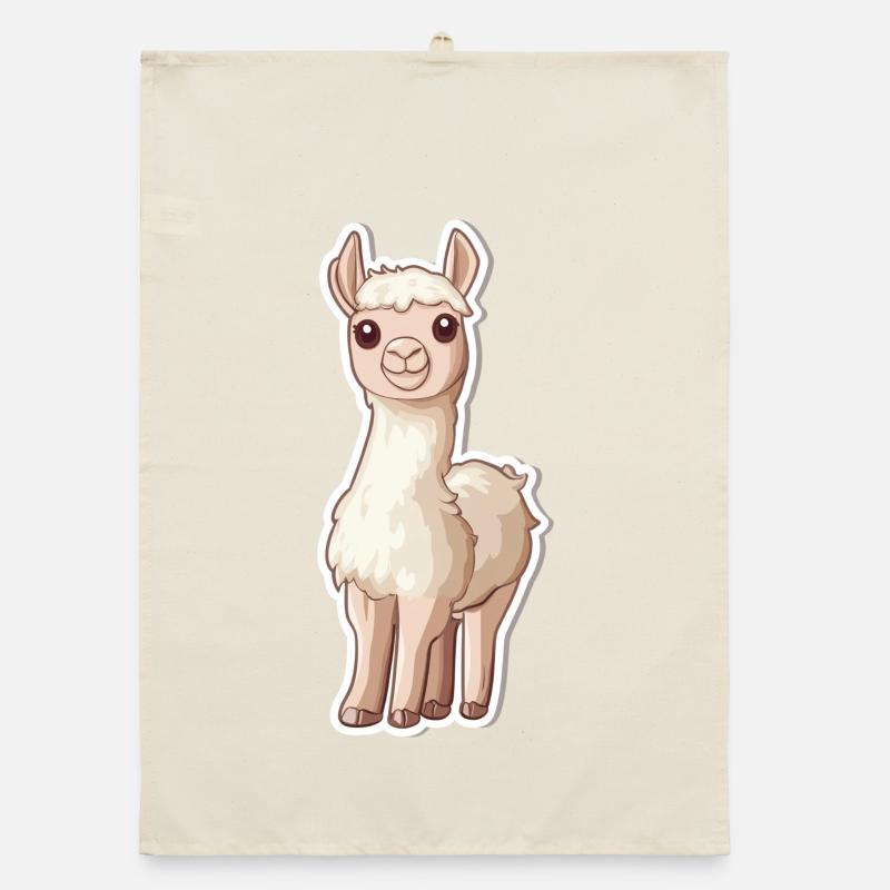 Llama Alpaca Llama Animal Gift Organic dish towel