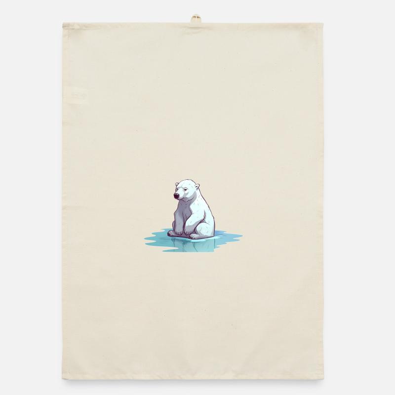 Polar bear without ice Climate change Organic dish towel