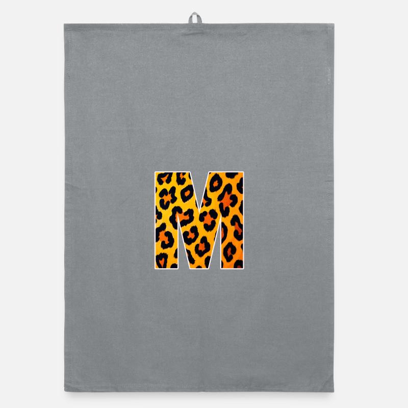 Leopard M Buchstabe Organic Geschirrtuch