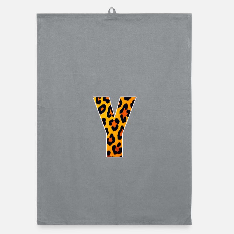 Leopard Y Letter Print Organic dish towel