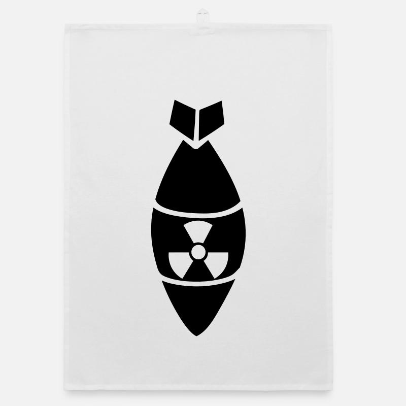 black danger caution caution caution atomic bomb Organic dish towel
