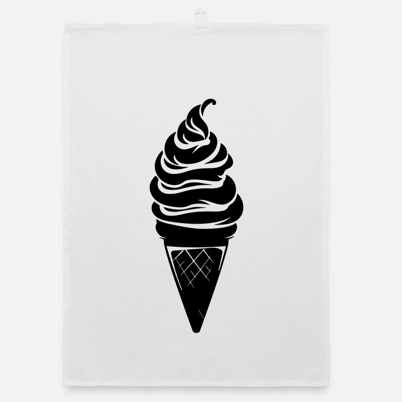 Icecream Cone Silhouette Organic dish towel