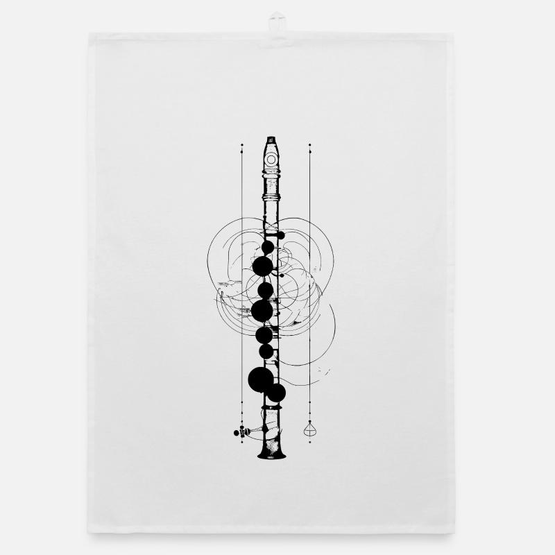 Flute Sketch Organic dish towel