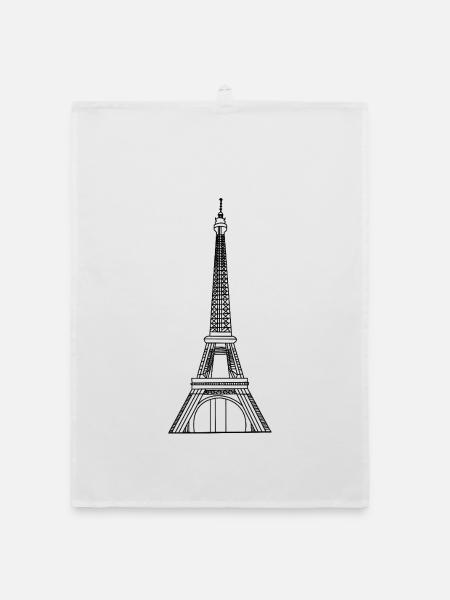 Eiffel Tower Paris - Organic dish towel - white - Front