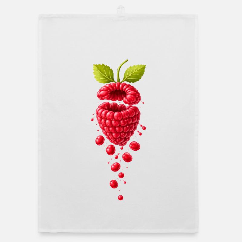 Juicy raspberry surealistic Organic dish towel