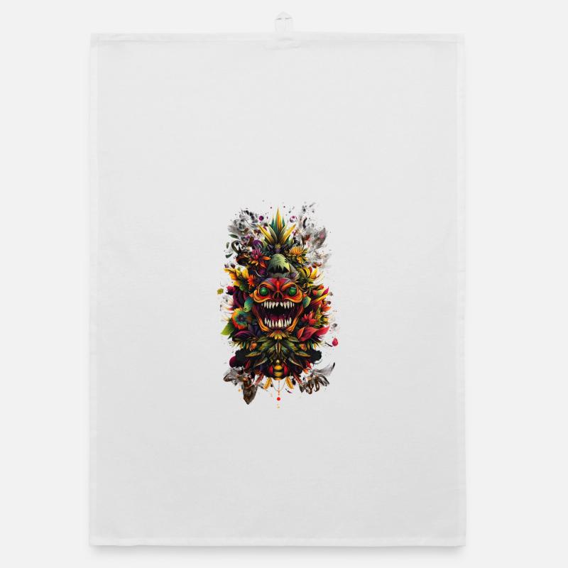 Psychedelic Corolla Totem Organic dish towel