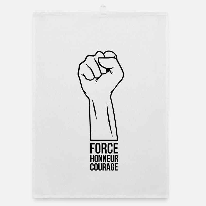 Force Honor Courage - Organic dish towel - white