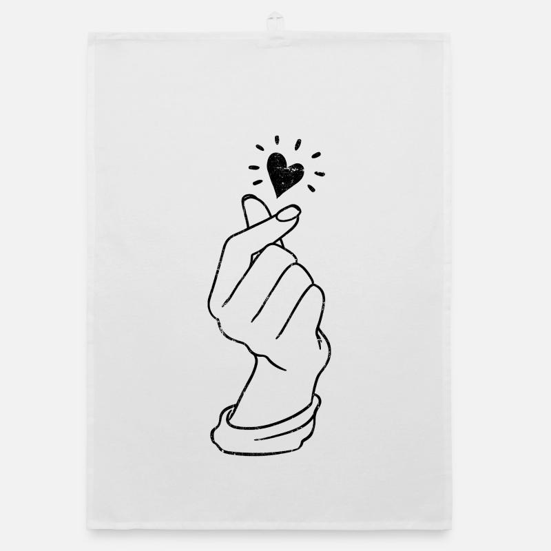 Finger heart Organic dish towel