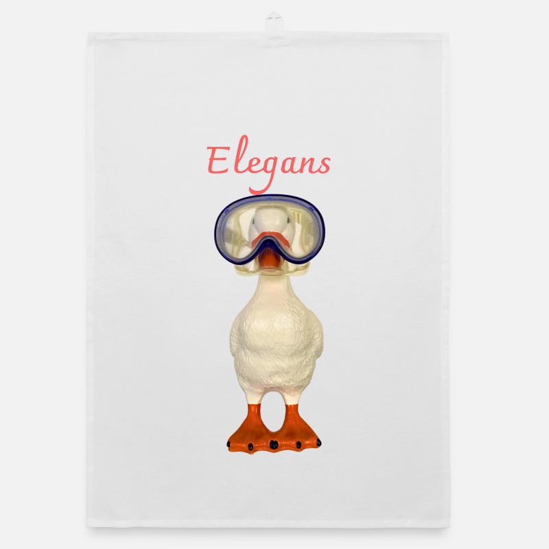 Elegans Tauchergans - Organic Geschirrtuch - Weiß