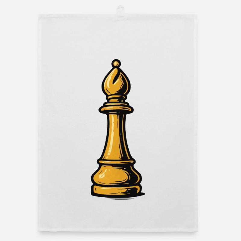 Golden Bishop Chess Icon Organic dish towel