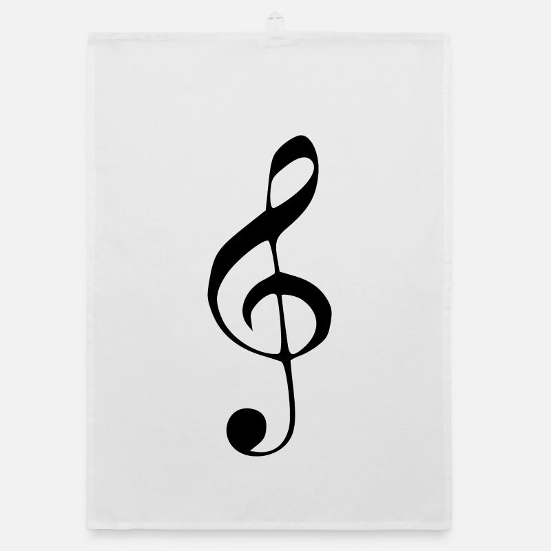 Clé de musique Note note de musique noire Torchon bio