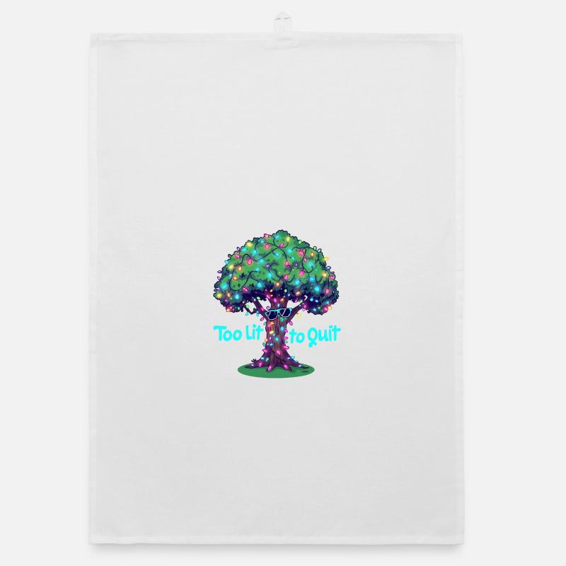 Too Lit to Quit Light Tree Organic dish towel