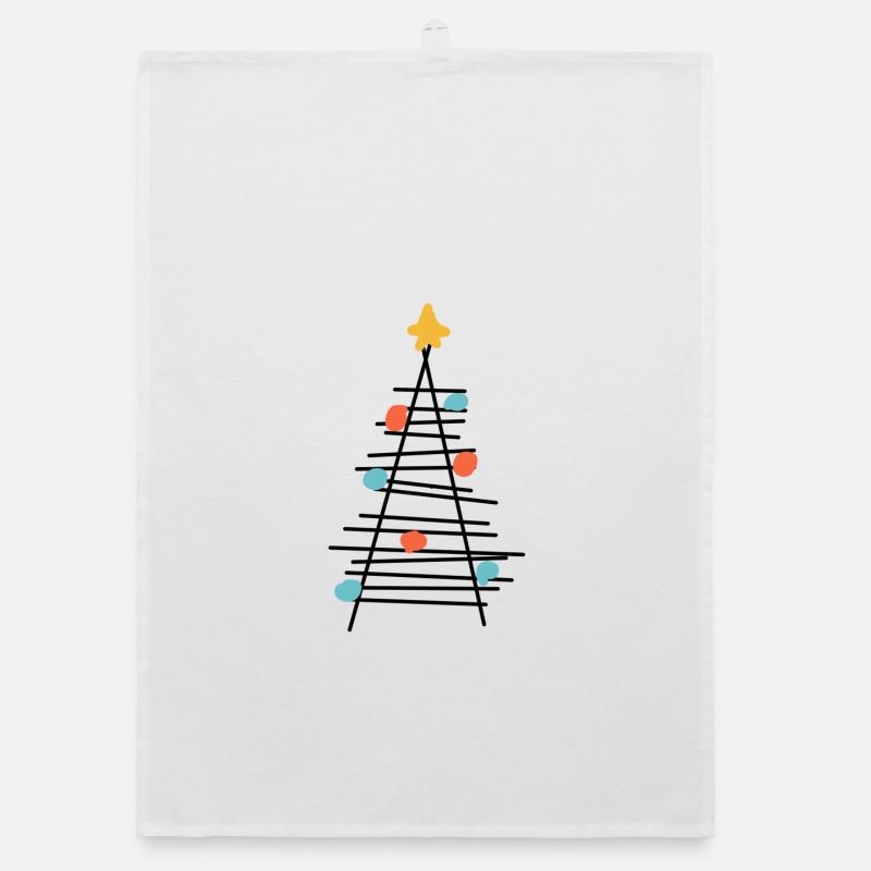 Farbenpunkt Baum Minimalismus - Organic Geschirrtuch - Weiß