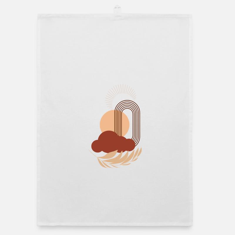 Solar circle over cloud arch Organic dish towel