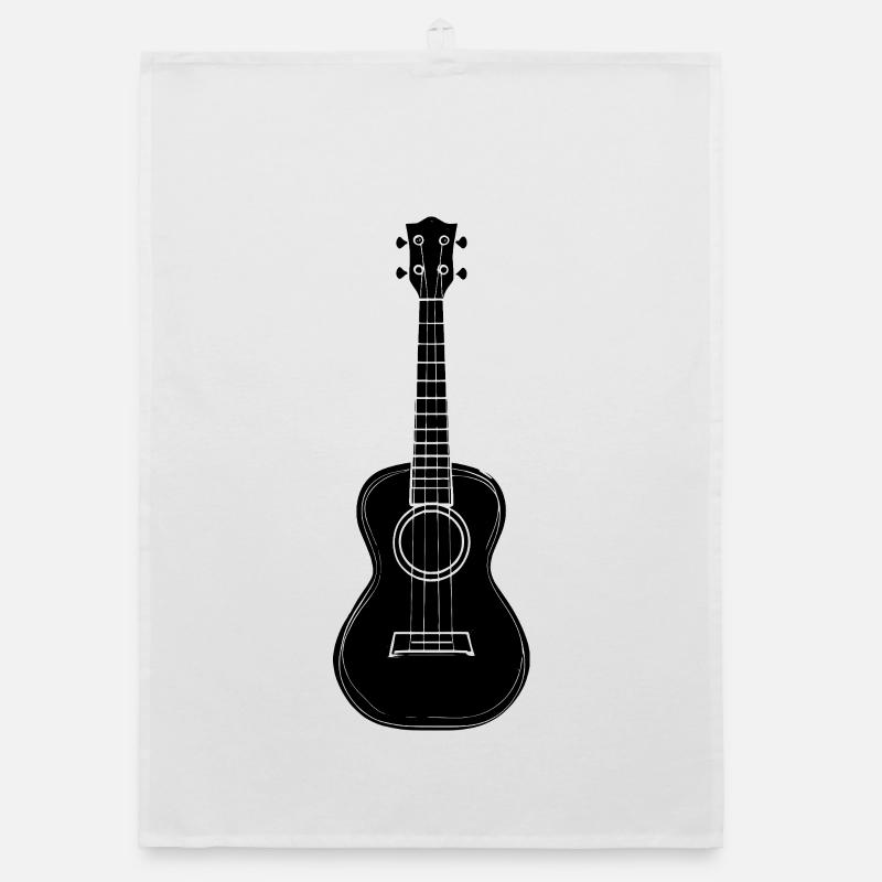 Ukulele Sketch Organic dish towel