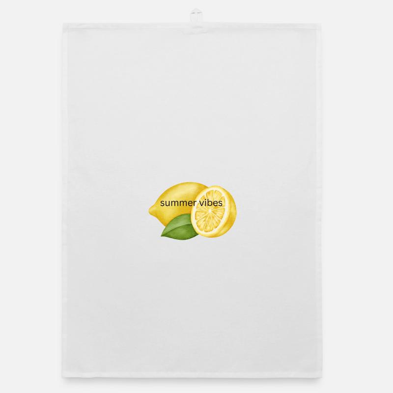 Summery lemon fresh design Organic dish towel