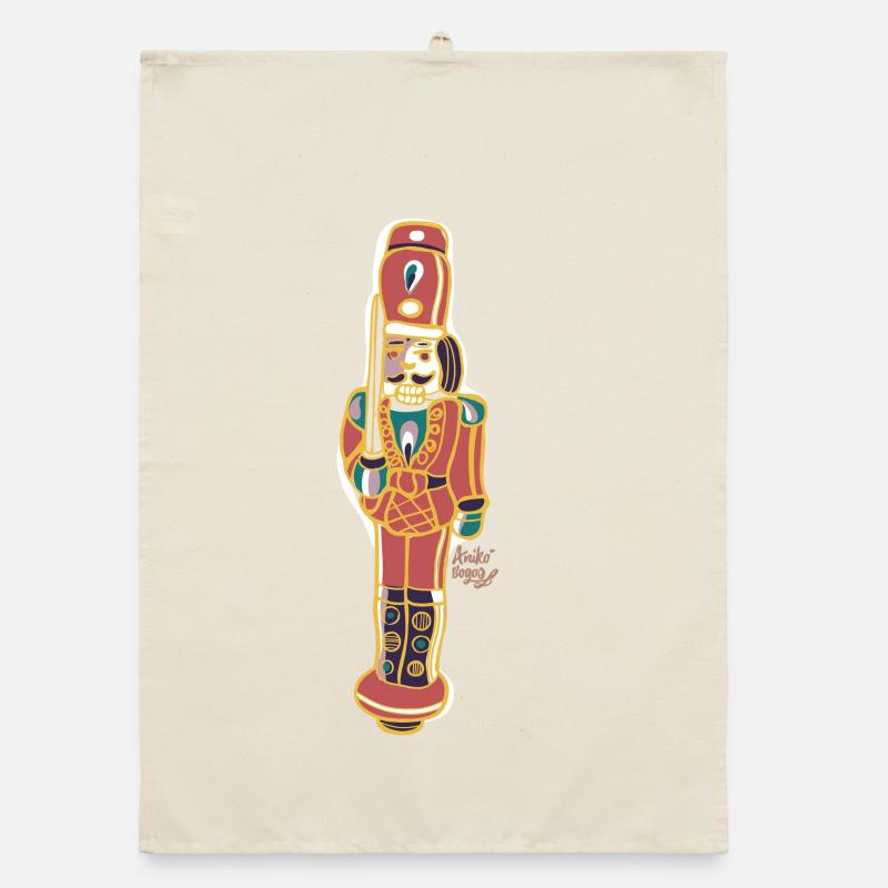 Colorful Nutcracker Deco Design Organic dish towel